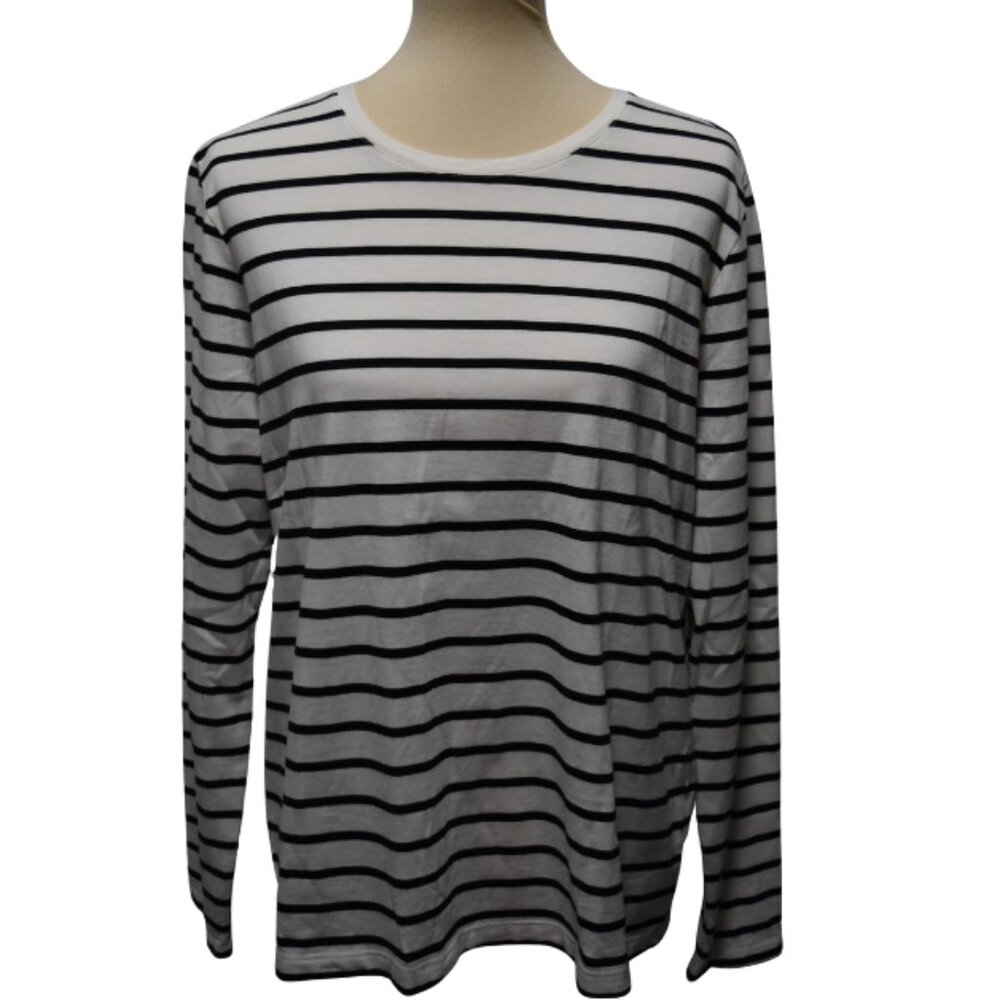 Lands' End Women's Striped Long Sleeve Shirt